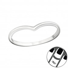 Silver V Shaped Midi Ring