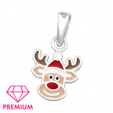 Moose Children's Sterling Silver Pendant with Epoxy