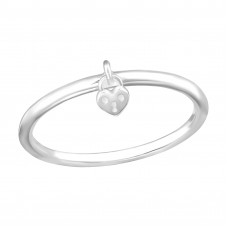 Heart Lock Sterling Silver Ring