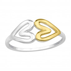 Double Heart Sterling Silver Ring