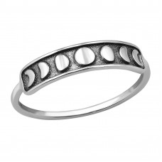 Moon Sterling Silver Oxidized Ring