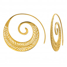 40mm Filigree Stainless Steel Gold Color Earrings