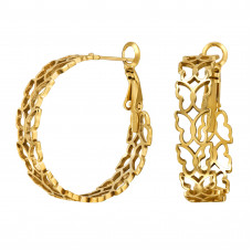 30mm Butterfly Stainless Steel Gold Color Omega Back Hoops