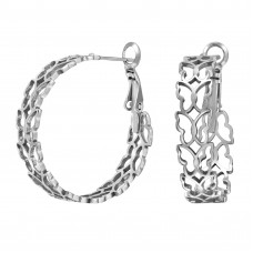 30mm Butterfly Stainless Steel Omega Back Hoops