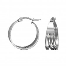 22mm Multi-Strand Twist Stainless Steel Hoops with French Lock