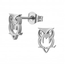 9mm Owl Stainless Steel Ear Studs