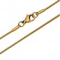 Round Snake 1.2mm Thick Single Chain Stainless Steel Gold Color Necklace 45cm
