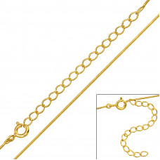 45cm Snake Sterling Silver Single Chain with 5cm Extension Included