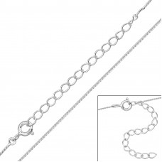 45cm Snake Chain Sterling Silver Single Chain with 5cm Extension Included
