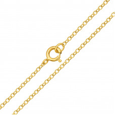 41cm Sterling Silver Gold Plated Cable Chain