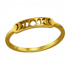 Solar Eclipse Stainless Steel Gold Color Ring