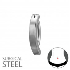 316 Surgical Steel Hinged Curved Bar Belly Button Clicker Ring 1.6x10mm (14G)