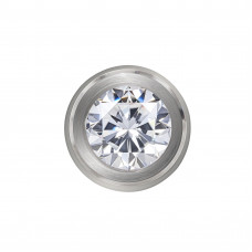 6mm Round Stainless Steel Pendant with Cubic Zirconia
