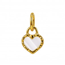 10mm Heart Stainless Steel Gold Color Pendant with Imitation Shell