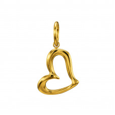 15mm Open Heart Stainless Steel Gold Color Pendant
