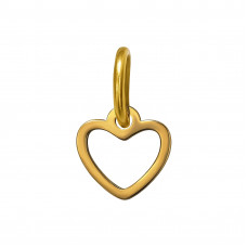 8mm Open Heart Stainless Steel Gold Color Pendant