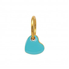 12mm Heart Stainless Steel Gold Color Pendant with Epoxy