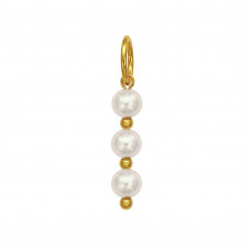 Stainless Steel Gold Color Pendant with 3mm Imitation Shell Pearl