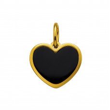 12mm Heart Stainless Steel Gold Color Pendant with Epoxy