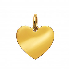 15mm Plain Heart Stainless Steel Gold Color Pendant