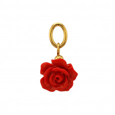 11mm Resin Rose Stainless Steel Gold Color Pendant