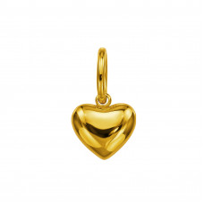 8mm 3D Heart Stainless Steel Gold Color Pendant