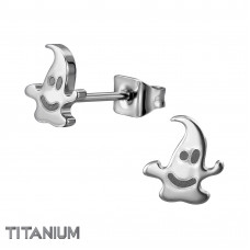 7.5mm Ghost Titanium Ear Studs
