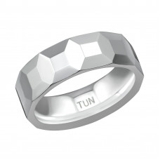 Tungsten Faceted Ring