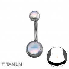 5mm Top Ball and 8mm Bottom Ball with Epoxy on 1.6x10mm (14G) G23 Titanium Internal Threaded Barbell Belly Button Piercing