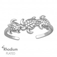 Silver Turtle Adjustable Toe Ring