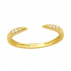 Line Sterling Silver Adjustable Toe Ring with Cubic Zirconia