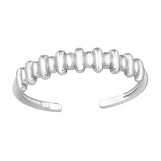 Bars Sterling Silver Adjustable Toe Ring