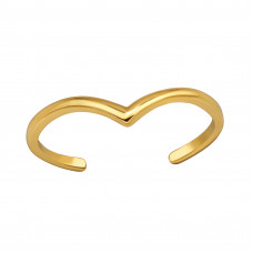 Heart Sterling Silver Gold Plated Adjustable Toe Ring