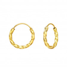 Twisted 16mm Sterling Silver Ear Hoops