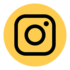Instagram-logo i sort på gul baggrund