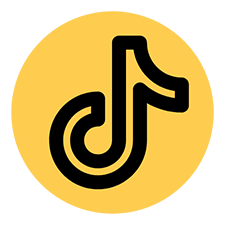 Logótipo do TikTok em preto sobre fundo amarelo